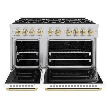 ZLINE Autograph Edition Gas Range with Double Oven and Gold Accents