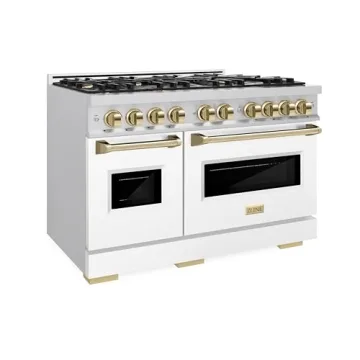 ZLINE Autograph Edition Gas Range with Double Oven and Gold Accents