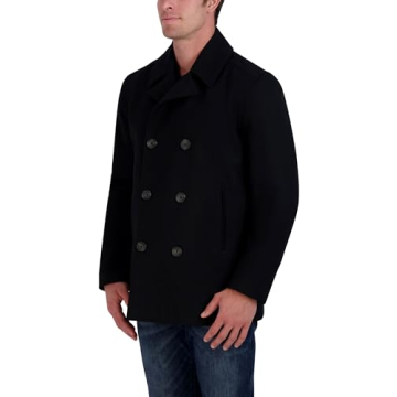 Nautica Men's Wool Blend Peacoat - Black, Large
