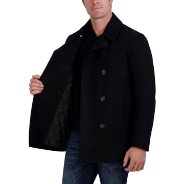 Nautica Men's Wool Blend Peacoat - Black, Large