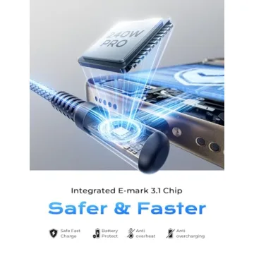 AINOPE 240W USB C Cable Right Angle 10FT Fast Charger