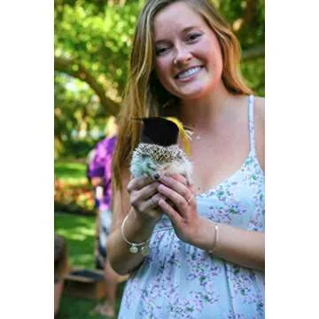 Small Animal Graduation Caps Mini Bachelor Hats With Bright Tassel Costume for Guinea Pigs,Hedgehog,Bird,Turtles,Hamster,Bearded Dragon,Rabbit,Ferret Photo Props Hat Holiday Costume Accessory (Yellow)