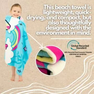 Franco Sanrio Hello Kitty Super Soft Lightweight 100% Recycled Bath/Pool/Beach Towel Made from Recycled Plastic Bottles, 60 in x 30 in, (100% Official Licensed Sanrio Product)