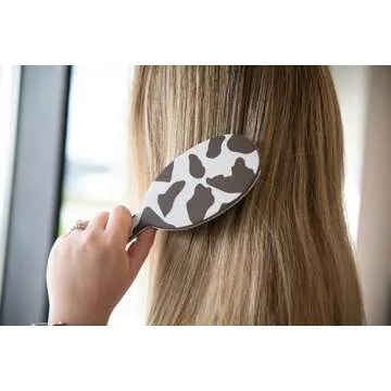 FRAMAR Curly Hair Detangler Brush – Detangler Brush For Curly Hair Cow Print Hairbrush For Curly Hair, Wet Hairbrushes For Woman, Womens Hair Brush For Thick Hair Cute Cow Stuff Brush Hair - Cow Print