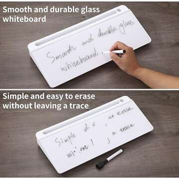 Compact Desktop Whiteboard with Hidden Storage and Marker