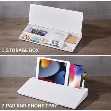 Compact Desktop Whiteboard with Hidden Storage and Marker