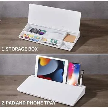Compact Desktop Whiteboard with Hidden Storage and Marker