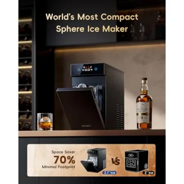 ecozy 2.1" Clear Ice Ball Maker with CrystalFlux Technology, Minimal Footprint Sphere Ice Maker with...