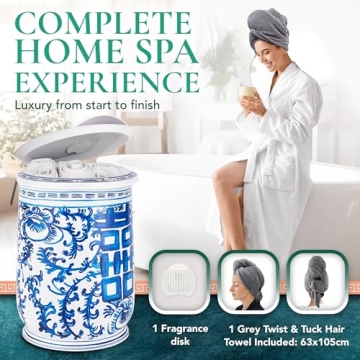 Hand-Painted Ginger Jar Towel Warmer for Oversized Towels