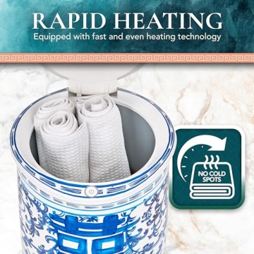 Hand-Painted Ginger Jar Towel Warmer for Oversized Towels