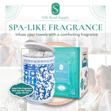 Hand-Painted Ginger Jar Towel Warmer for Oversized Towels