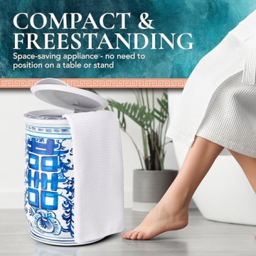 Hand-Painted Ginger Jar Towel Warmer for Oversized Towels