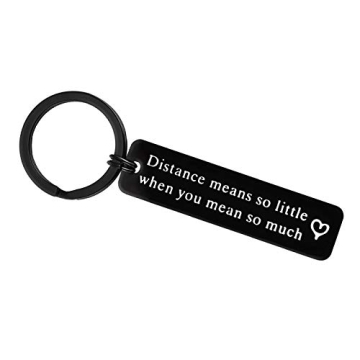 Couple Keychain for Boyfriend Girlfriend Long Distance Relationship Gift Keyring Going Away Gift for...