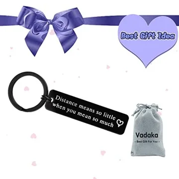 Couple Keychain for Boyfriend Girlfriend Long Distance Relationship Gift Keyring Going Away Gift for Husband Wife Couples Jewelry Brithday Valentines Gift Anniversary Keychain Gift ,His and Hers Gift