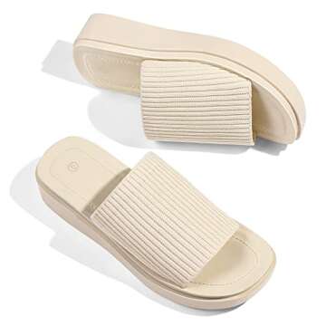 mysoft Women's Comfortable Platform Slide Sandals