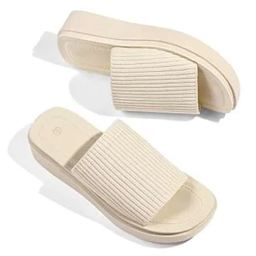 mysoft Women's Comfortable Platform Slide Sandals
