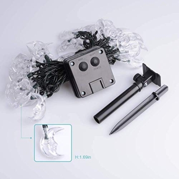 UCTEK Solar String Lights 20ft 30LED Moon Fairy Lights