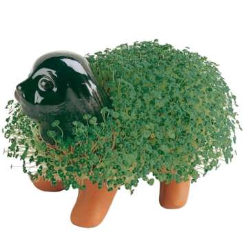 Chia Pet Puppy with Seed Pack, Decorative Pottery Planter, Easy to Do and Fun to Grow, Novelty Gift, Perfect for Any Occasion