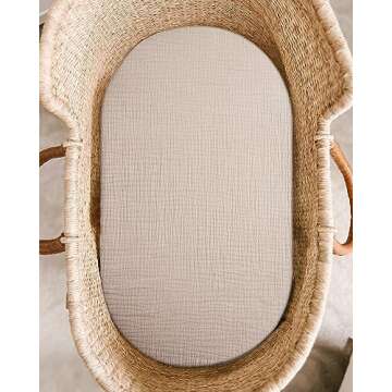 Bassinet Sheet for Baby Boy and Girl, Universal Fit for Rectangle, Oval, Hourglass Bassinet Mattress...