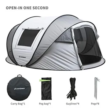 EchoSmile Instant Family Tent for 6, Easy Setup & Water Resistant