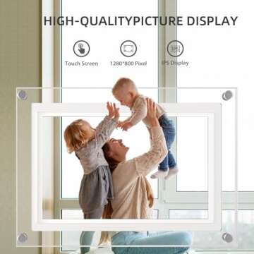 Digital Picture Frame WiFi, Frameo 10.1 Inch Acrylic Video Picture Frame, IPS LCD Touch Screen, Auto...