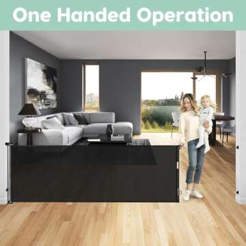 155 Inch Extra Long Baby Gates for Large Openings Retractable Baby Gates Extra Wide Baby Gate Indoor Extra Large Baby Gate Retractable Dog Gates for The House Outdoor Pet Gate Mesh Dog Gate