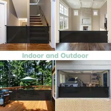 155 Inch Extra Long Baby Gates for Large Openings Retractable Baby Gates Extra Wide Baby Gate Indoor Extra Large Baby Gate Retractable Dog Gates for The House Outdoor Pet Gate Mesh Dog Gate