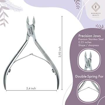 Professional Cuticle Cutter & Pusher Trimmer Manicure Tools with Double Spring– Perfect Nail Care ...