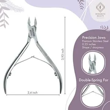 Professional Cuticle Cutter & Pusher Trimmer Manicure Tools with Double Spring– Perfect Nail Care ...