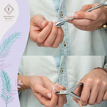 Professional Cuticle Cutter & Pusher Trimmer Manicure Tools with Double Spring– Perfect Nail Care Tool for Manicure & Pedicure Beauty at Home/Spa/Saloon (Silver)