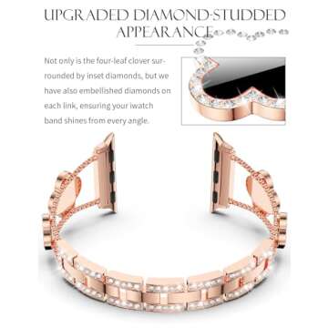 CTYBB Bling Diamond Band for Apple Watch - Elegant & Cute