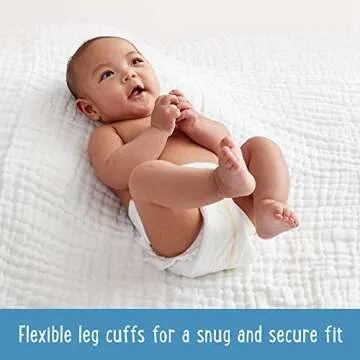 Amazon Brand - Mama Bear Best Fit Diapers Size 2, 184 Count, White Print (4 packs of 46) [Packaging May Vary]