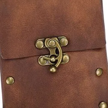 Belt Pouch Purse Renaissance Costume Accessories LARP Cosplay Waist Bag Fanny Pack Hiking Festival Casual Daypack (Brown)