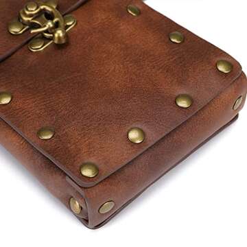 Belt Pouch Purse Renaissance Costume Accessories LARP Cosplay Waist Bag Fanny Pack Hiking Festival Casual Daypack (Brown)