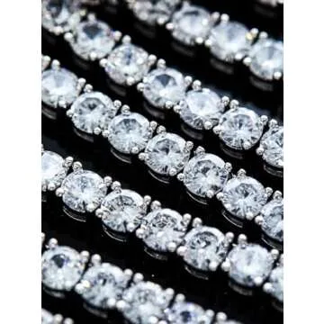 Michooyel CZ Tennis Necklace For Men Tennis Chain For Women Iced Out Necklace Prong-Setting 5A Cubic Zirconia Stones Fashion Jewelry 3mm 4mm 5mm 6mm, 18 20 22 24 Inches