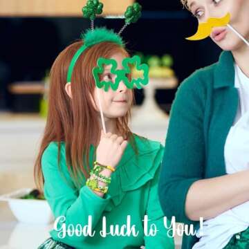 Gionlion 3000 Pcs St Patricks Day Accessories, St Patricks Day Green Clay Beads for Bracelets for Women, Friendship Bracelet Kit with Beads for DIY Gifts St Patricks Day Decorations