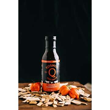 Kosmos Q Peach Habanero BBQ Sauce - 15.5 Oz Bottle for BBQ & Marinades w/Sweet and Spicy Flavor - Thick Barbecue Sauce for Tender & Juicy Meat (Peach Habanero)