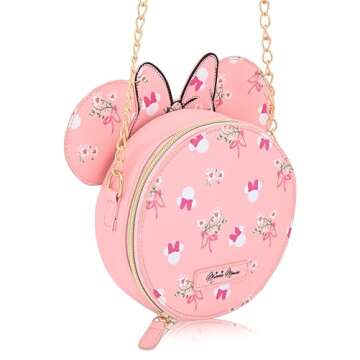 Disney Minnie Mouse Mini Purse Crossbody Handbag for Women | Minnie Mouse Leather Women's Shoulder H...