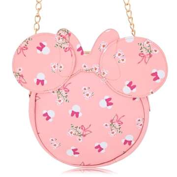 Disney Minnie Mouse Mini Purse Crossbody Handbag for Women | Minnie Mouse Leather Women's Shoulder Handbag | Minnie Mouse Accessories for Girls, Boys, Adults, Unisex