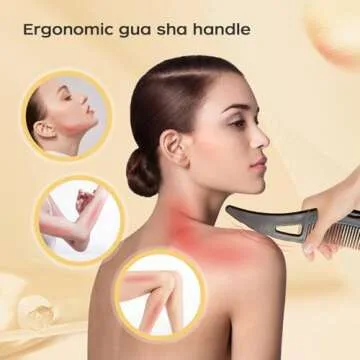 Dandruff Comb Self-cleaning, Scalp Care Massage Energy Comb, Plastic Wide Hollow Tooth Button Comb for Scalp Exfoliation with Gua Sha Handle for Healthier Scalp and Hair Growth for Women Men Kids