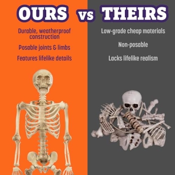 Posable Life Size Skeleton Family 4pk Halloween Decor