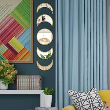 JENBELY Moon Phase Mirror Set - Bohemian Home Decor