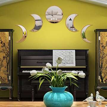 JENBELY Moon Phase Mirror Set - Bohemian Home Decor
