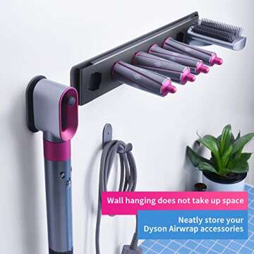 FLE Storage Stand Holder Rack Wall Mount for Dyson Airwrap Styler Accessories, Metal Organizor Rack ...