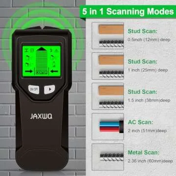 Stud Finder Wall Scanner - 5 in 1 Stud Finder Tool w/Microprocessor Chip and HD LCD Display, Stud Detector Beam Finders for the Center and Edge of Wood AC Wire Metal Studs Joist Pipe (Coal)