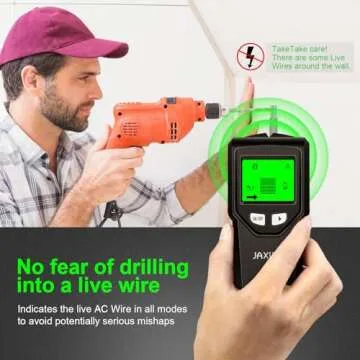 Stud Finder Wall Scanner - 5 in 1 Stud Finder Tool w/Microprocessor Chip and HD LCD Display, Stud Detector Beam Finders for the Center and Edge of Wood AC Wire Metal Studs Joist Pipe (Coal)