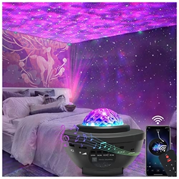 Easeking Star Projector Galaxy Light Projector with Bluetooth Speaker, Multiple Colors Dynamic Proje...