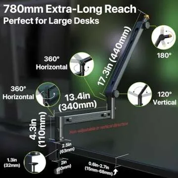 AA AUDIO ACCESSORY Boom Arm for Heavy Mics Support
