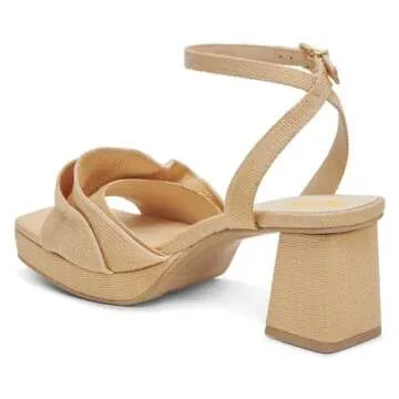 Pazzion Women Ruffle Platform Chunky Heels Sandals