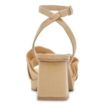 Pazzion Women Ruffle Platform Chunky Heels Sandals